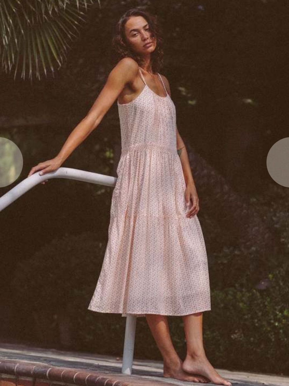 Trovata Birds Of Paradise Cerise Ditsy Midi Dress Cream Red Floral Size Medium
